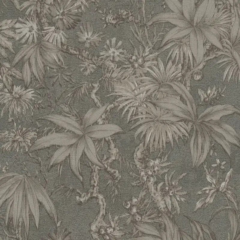 Vliestapete 790473 Grau Braun Blumen Floral History of Art 2 A.S. Creation Sale