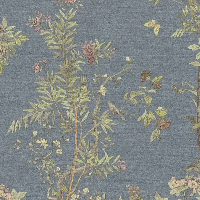 Preiswert Vliestapete 790434 Blau Grün Blumen Floral History of Art 2 A.S. Creation