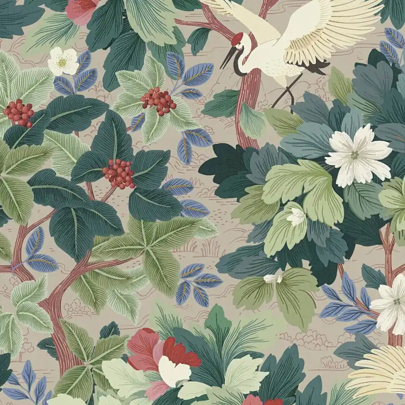 Vliestapete 791861 Beige Grün Bäume Blätter Pintwalls III A.S. Creation Begrenztes Angebot