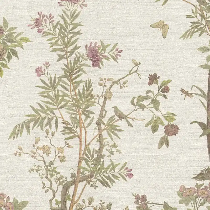 Nur Für Kurze Zeit Vliestapete 790433 Grün Weiß Blumen Floral History of Art 2 A.S. Creation