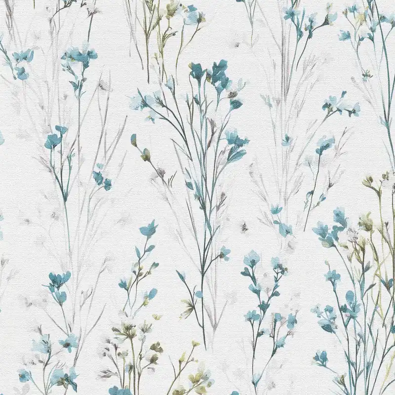 Vliestapete 1056118 Hellgrau Olive Türkis Blumen Floral Forest Dreams Erismann Mega-Angebot