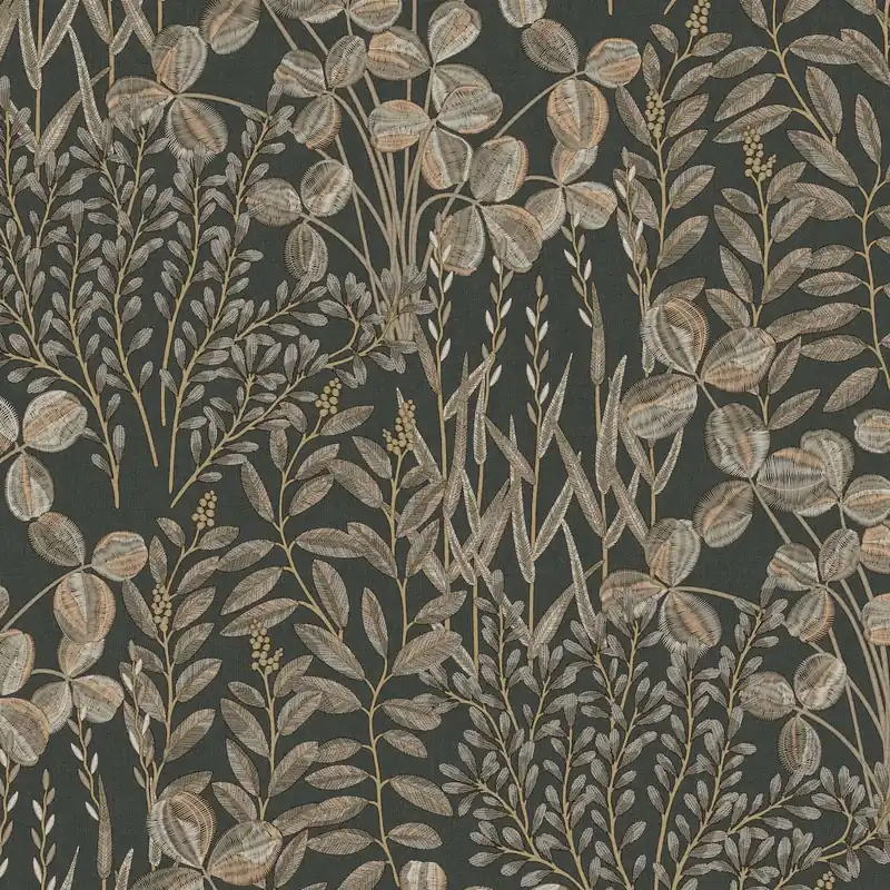Vliestapete A78903 Schwarz Gold Braun Bäume Blätter Inia Grandeco Beliebt