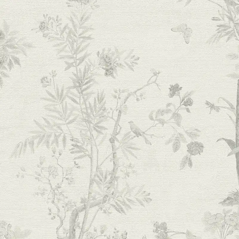 Vliestapete 790437 Grau Weiß Blumen Floral History of Art 2 A.S. Creation Neu
