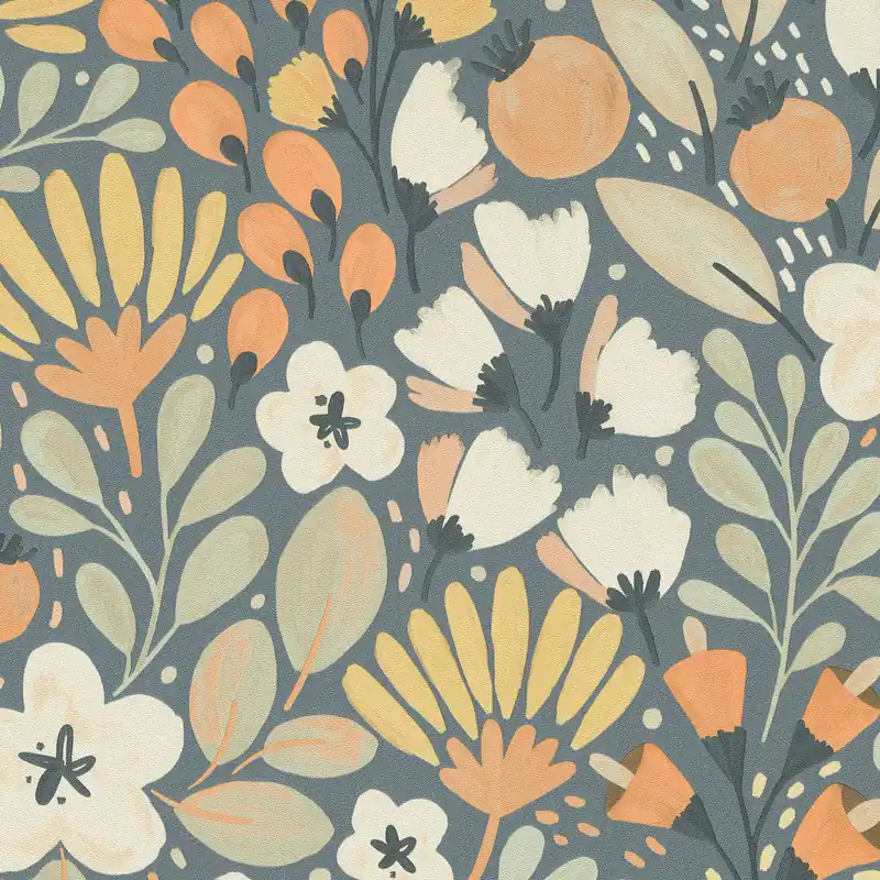 Schnäppchen Vliestapete 1051808 Olive Creme Terrakotta Blumen Floral La Terrasse Erismann