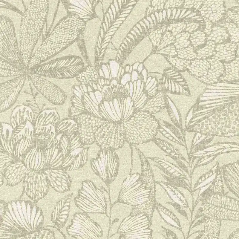 Saisonangebot Rasch Lirico 555349 Vliestapete Botanisch 0.53 x 10.05 m Grau Beige