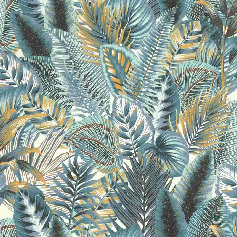 Rasch Rhapsody 833997 Vliestapete Botanisch 10.05 x 0.53 m Blau Weiß Braun Geprüft