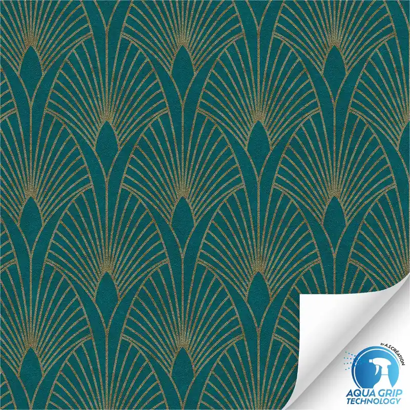 Vliestapete 784931 WOW vorgekleistert Art Deco Blau A.S. Création Heißes Angebot