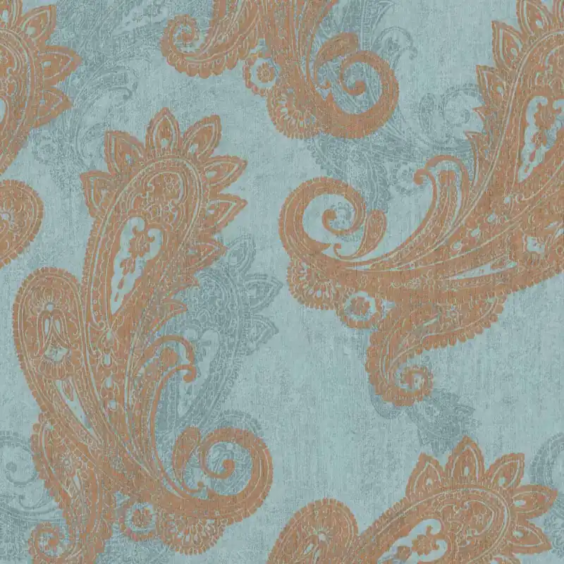Rasch Indian Style 746440 Vliestapete Barock 0.53 x 10.05 m Braun Blau Günstig
