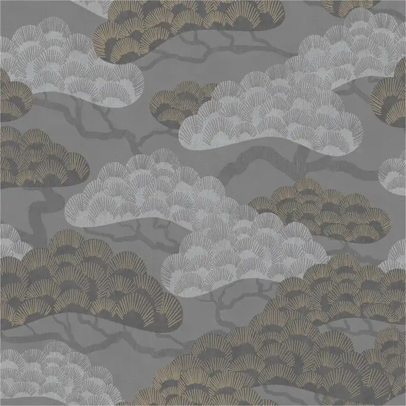 Vliestapete M64419 Elegance Grau Blätter Vlies 0.53 x 10.05 m Ugépa Geprüft