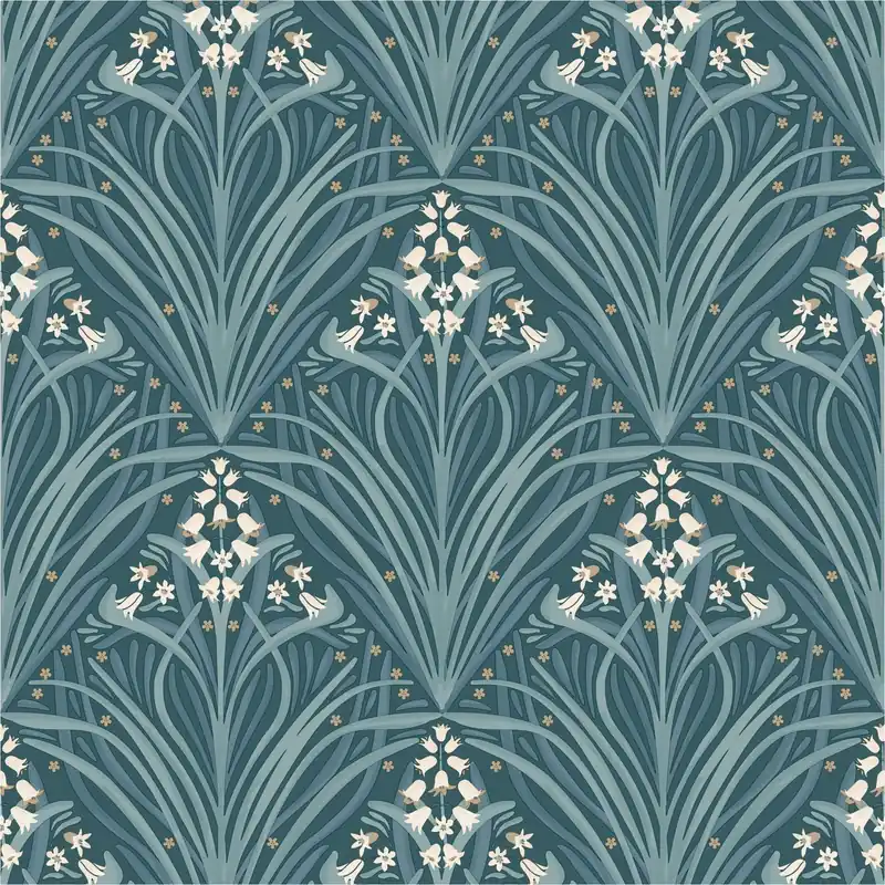 Begrenztes Angebot Vliestapete M66114 Elegance Grün Art Deco Blumen Vlies 0.53 x 10.05 m Ugépa