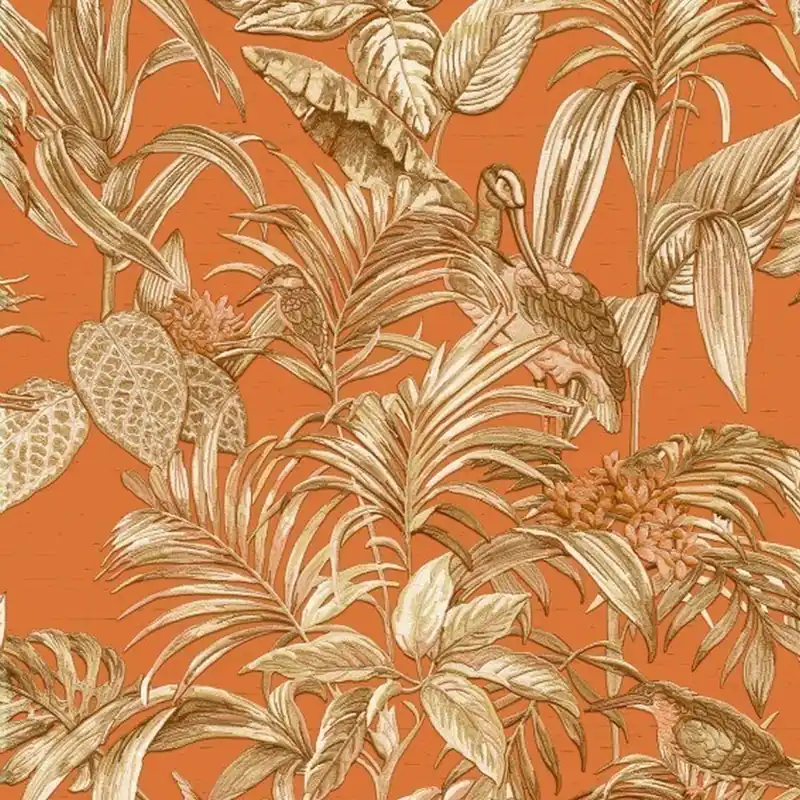 Nur Heute DesignID Wallstitch 120019 Vliestapete Blumenoptik 0.53 x 10.05 m Orange