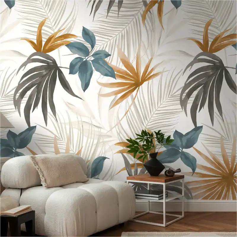 Preiswert Fototapete 791451 Beige Dschungel Palmenblätter CosmoLiving by Cosmopolitan A.S. Creation