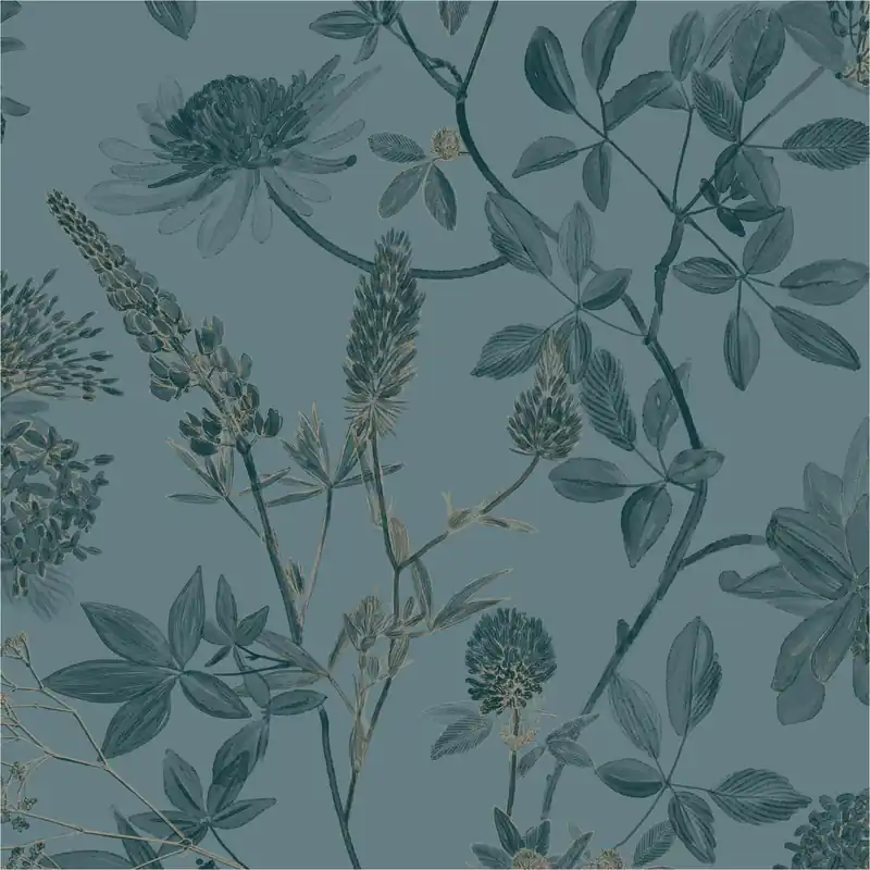 Vliestapete M45814 Elegance Blau Blätter Vlies 0.53 x 10.05 m Ugépa Echt