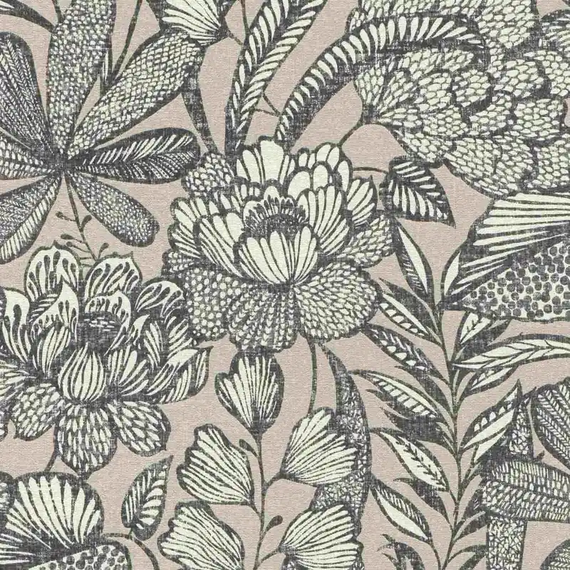 Rasch Lirico 555332 Vliestapete Botanisch 0.53 x 10.05 m Schwarz Beige Saisonangebot