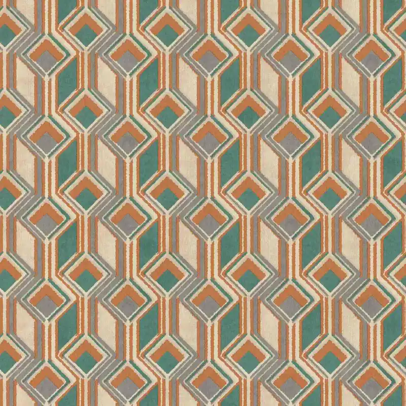 Rasch Indian Style 746525 Vliestapete Geometrisch 0.53 x 10.05 m Beige Grün Orange Top-Seller