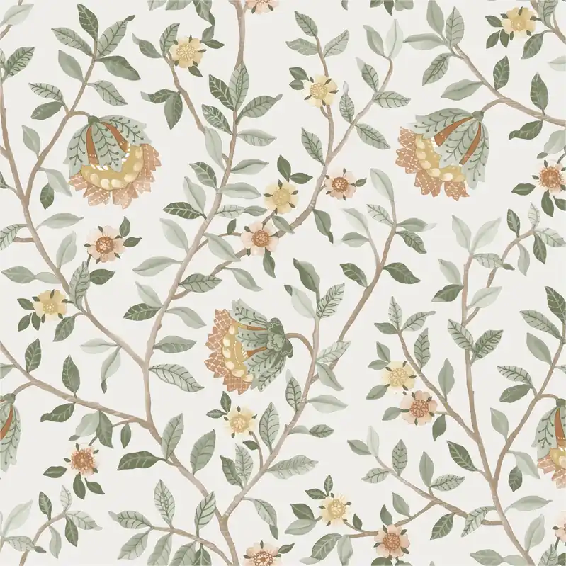 Markenware Vliestapete B19994D Botanique Beige Blumen Vlies 1.06 x 10.05 m Ugépa