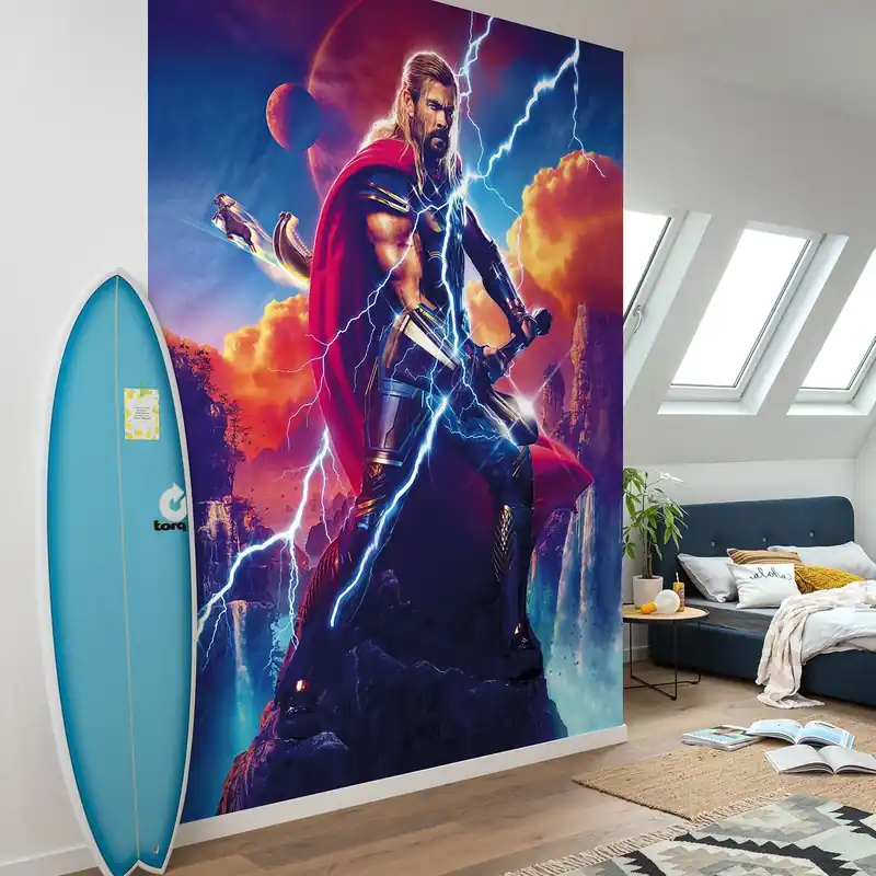Beliebt Komar Fototapete Marvel Thor Love and Thunder 250 x 200 cm Digitaldrucktapete Vlies Avengers Gott