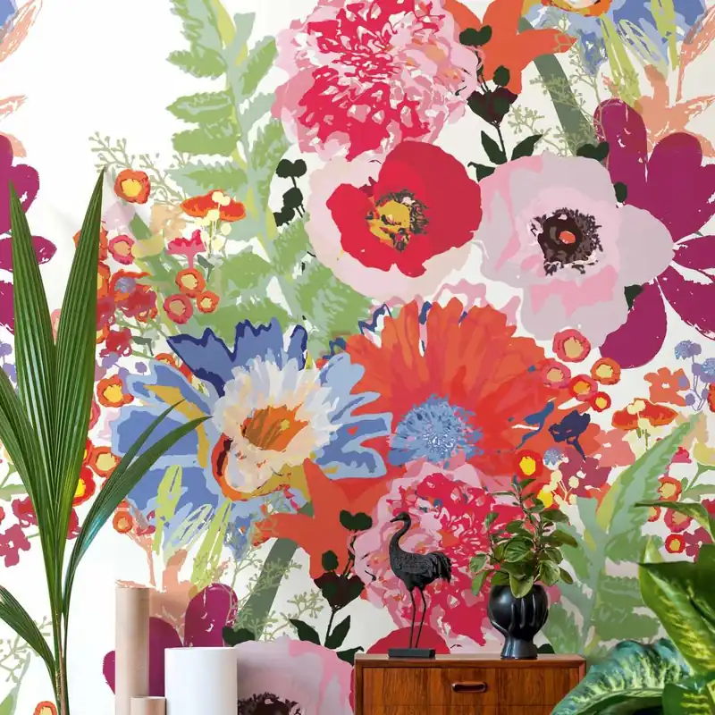 Rabatt A.S. Creation Fototapete The Wall II 392071 Ein Motiv pro Rolle Blumenoptik Bunt