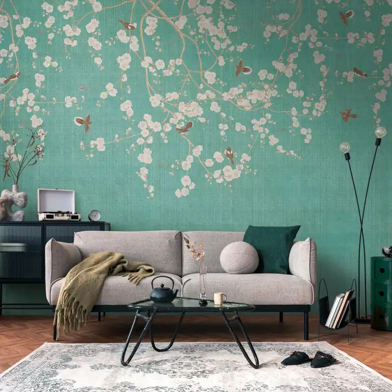 A.S. Creation Fototapete The Wall III 399211 Ein Motiv pro Rolle Blumen Floral Blau Creme Markenware