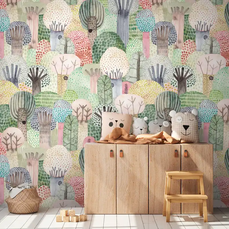 A.S. Creation Fototapete The Wall III 398611 Ein Motiv pro Rolle Wald Pflanzen Bunt Grün Sonderaktion