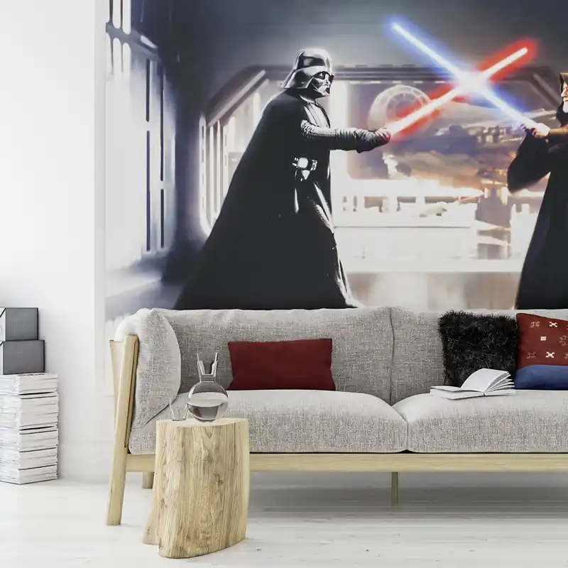 Must-Have Komar Fototapete Star Wars Vader vs Kenobi 200 x 300 cm Digitaldrucktapete Vlies Darth Vader Obi-Wan