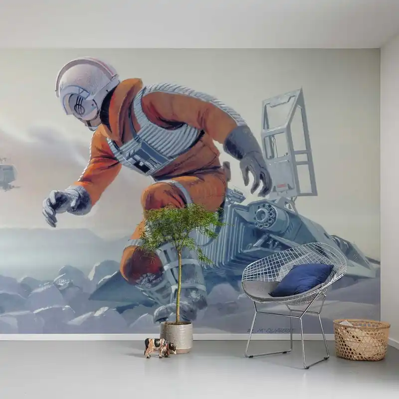 Begrenztes Angebot Komar Fototapete Star Wars Hoth Battle Pilot 250 x 500 cm Vlies Hoth Battle Pilot AT-AT