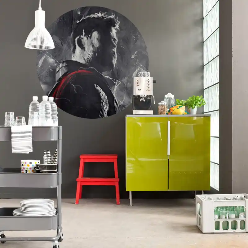 Jetzt Kaufen Komar Fototapete Marvel Avengers Painting Thor 125 x 125 cm Wandtattoo Vlies Selbstklebend Gott