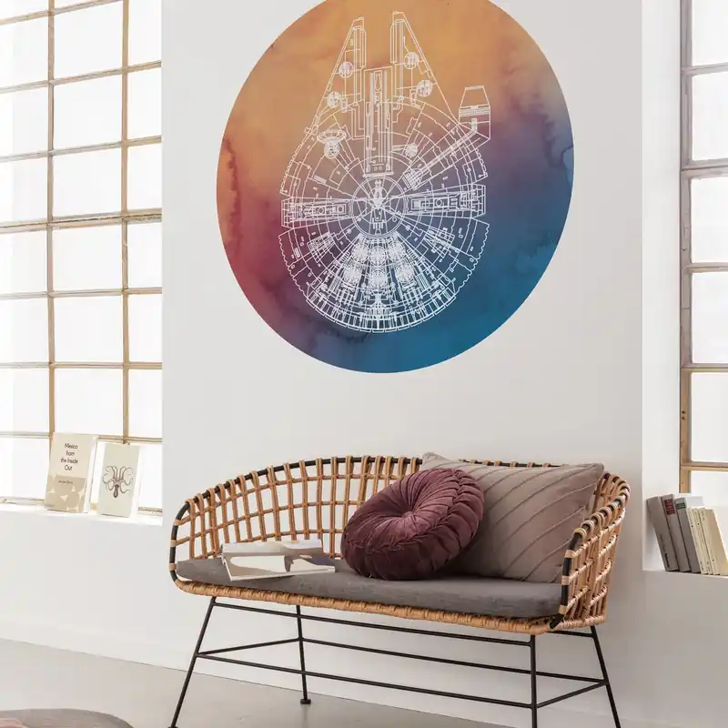Neu Komar Fototapete Star Wars Dot Millennium Falke 125 x 125 cm Vlies Selbstklebend Raumschiff