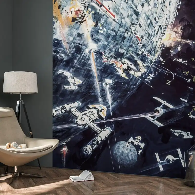Markenprodukt Komar Fototapete Star Wars Dogfight 275 x 200 cm Vlies Intergalaktik Rebellen Todesstern Superwaffe