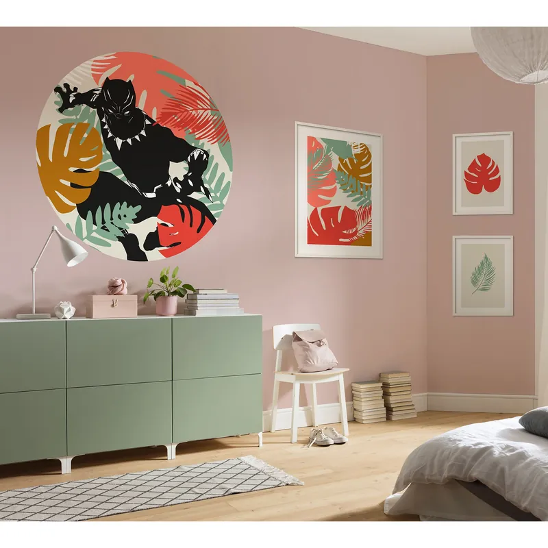 Solange Der Vorrat Reicht Komar Fototapete Marvel Black Panther 125 x 125 cm Wandtattoo Vlies Selbstklebend Avengers Wakanda