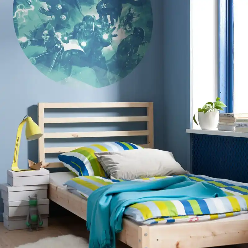 Heißes Angebot Komar Fototapete Marvel Dot Avengers Blue Power 125 x 125 cm Vlies Selbstklebend Dot Superhelden