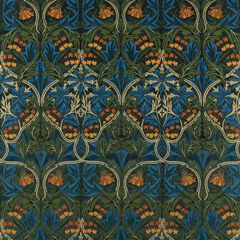 Samt Bluebell Embroidery Morris and Co Letzte Chance