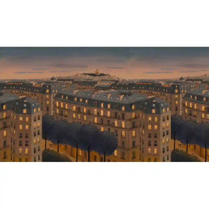 Panoramatapete Toits de Paris Isidore Leroy Heißes Angebot