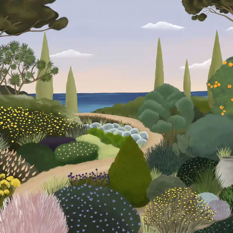 Panoramatapete Jardin Méditerranéen Les Dominotiers Letzte Chance