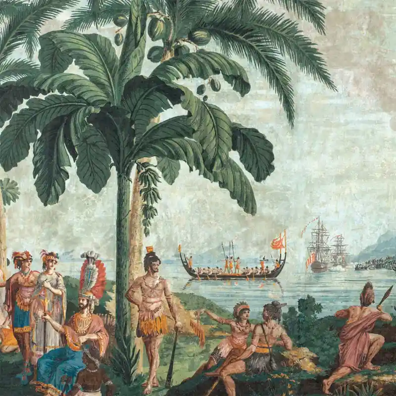 Preisreduziert Panoramatapete Les Voyages du Capitaine Cook Le Grand Siècle