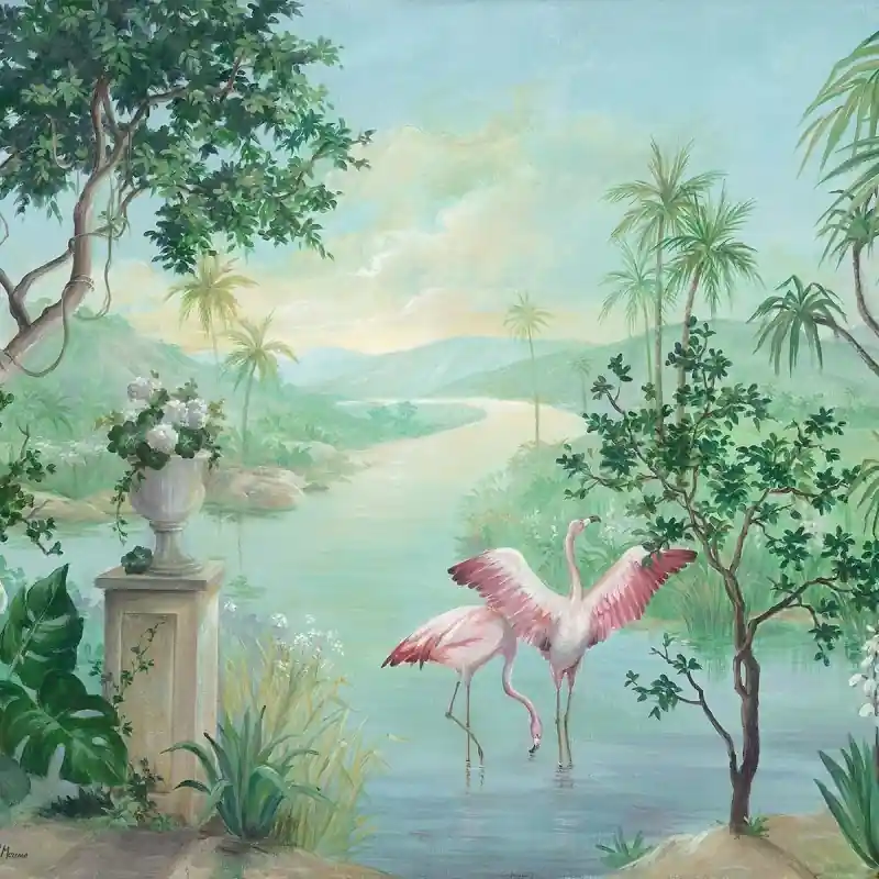 Panoramatapete Paisaje con Flamencos Coordonné Meistverkauft