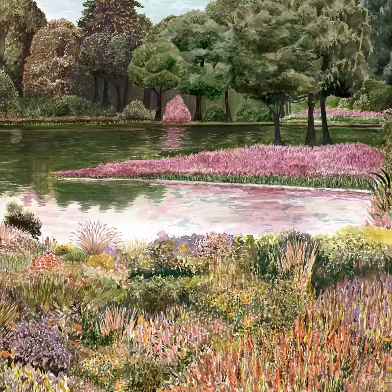 Sichere Zahlung Panoramatapete Jardin del Espejo Coordonné