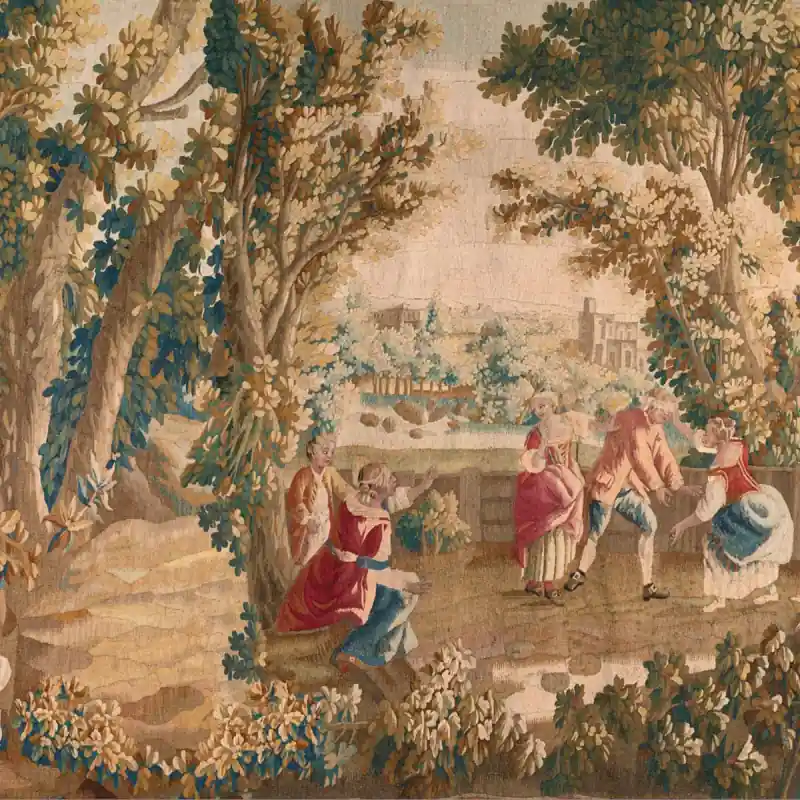Panorama-Tapete Aubusson Gobelin Pastoralen Szenen Le Grand Siècle Expressversand