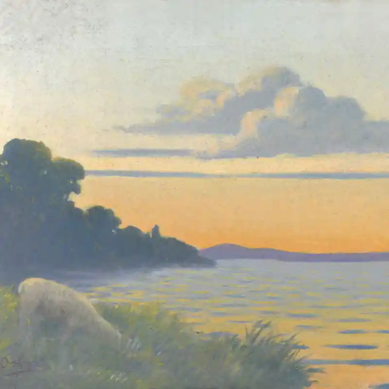 Panoramatapete Couchant de soleil sur l‘Allier Etoffe.com x Agence Musées Nationaux Jetzt Kaufen