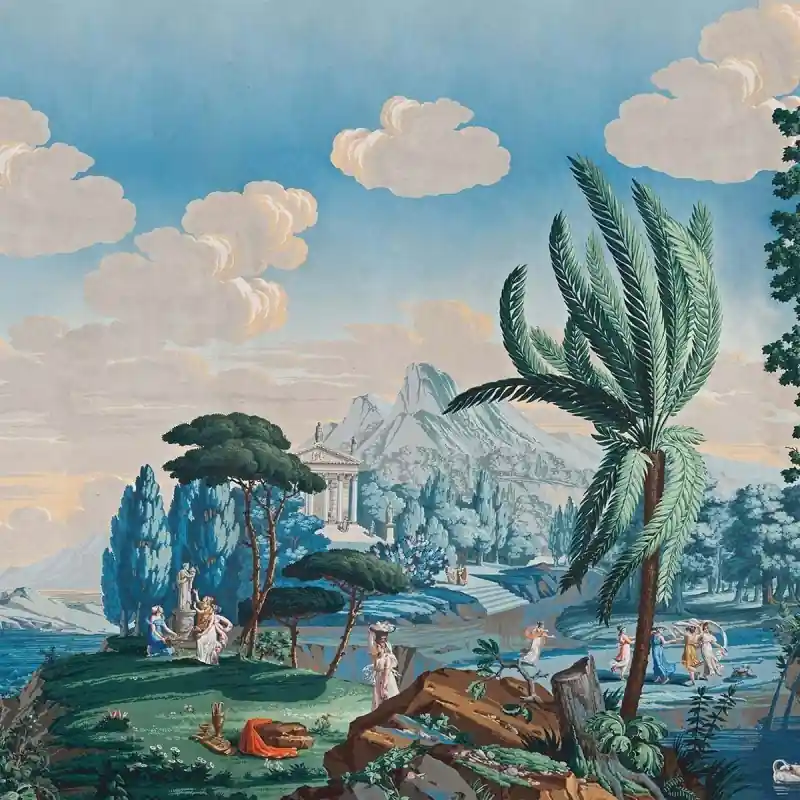 Billig Panoramatapete Paysage de Télémaque dans l‘île de Calypso Le Grand Siècle
