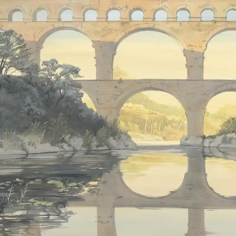 Panorama-Tapete Blick auf die Brücke Les Dominotiers Super-Preis