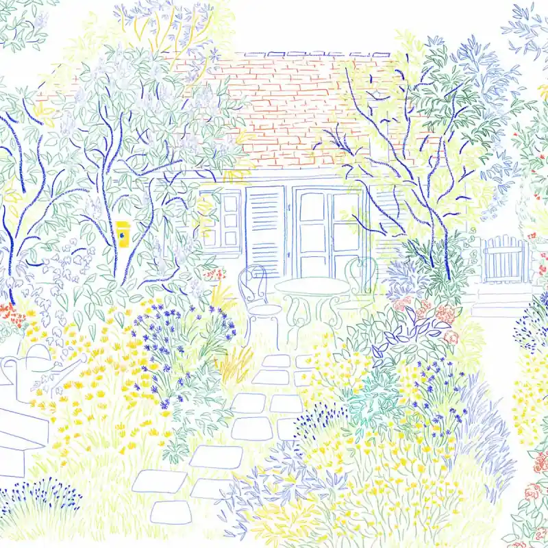 Panoramatapete Coin de Jardin Les Dominotiers Direkt Vom Hersteller