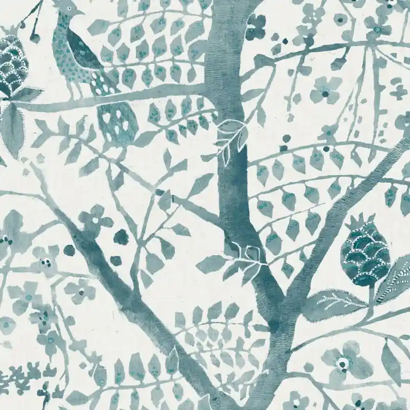 Tapete Peacock Block Print York Wallcoverings Neuheit