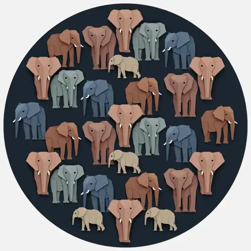 Billig Tapete Circle Elephant Studio Ditte