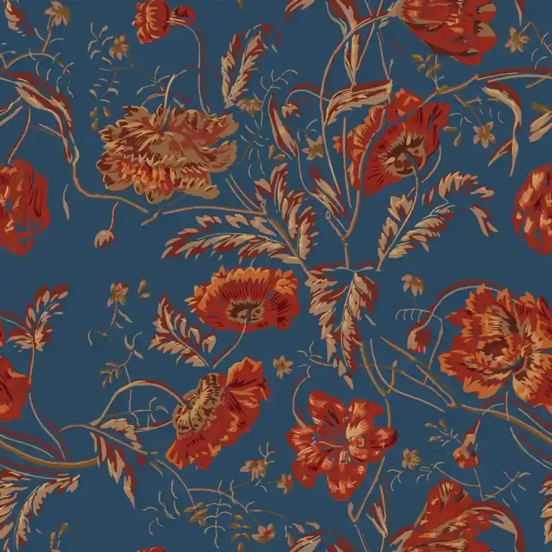 Tapete Rose Rose de Nuit Etoffe.com x Papier Français Solange Der Vorrat Reicht