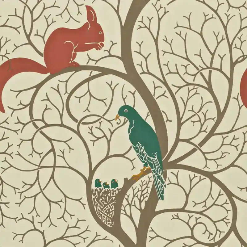 Markenware Tapete Squirrel & Dove Sanderson