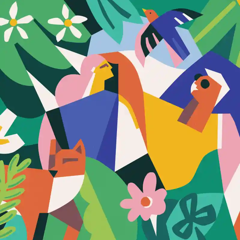 Panoramatapete Le Jardin Etoffe.com x Claire Prouvost Schnäppchen