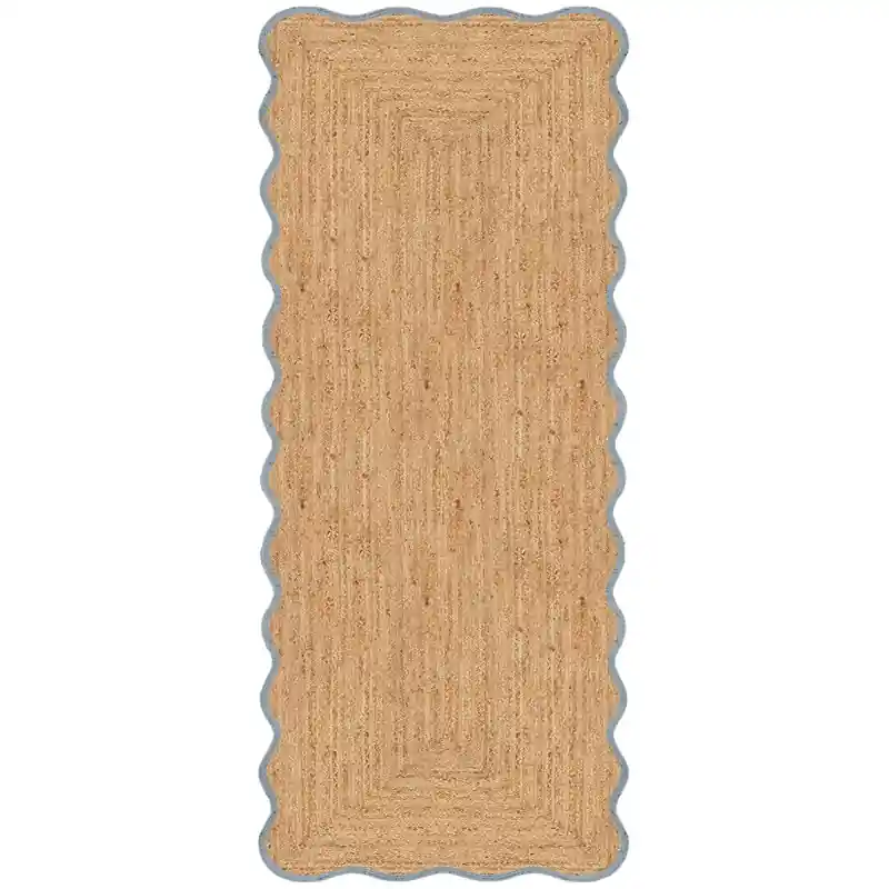 Neu Korridor-Teppich Scallop Jute Layered