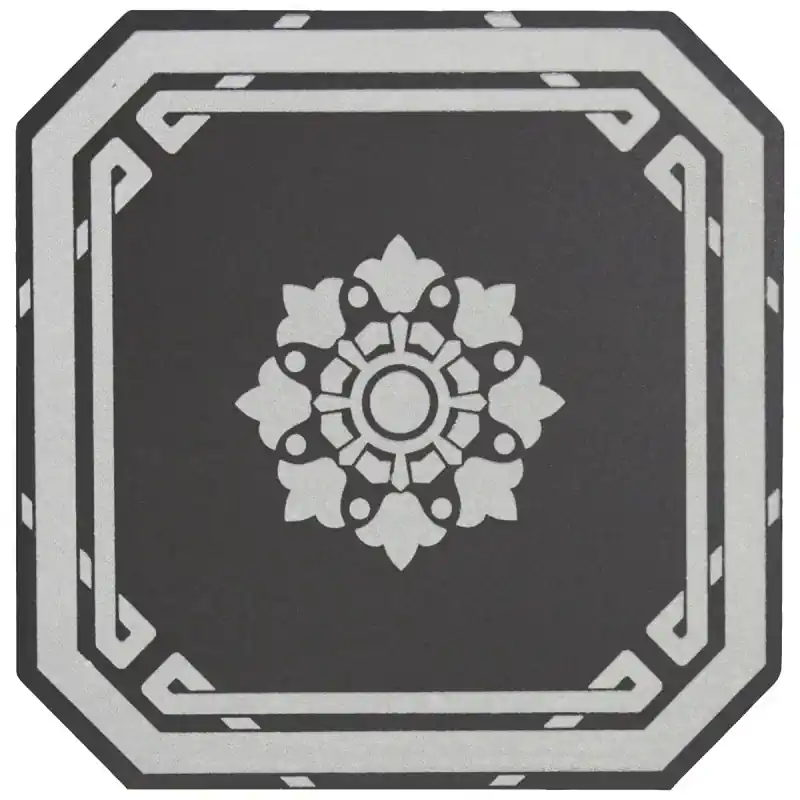 Nur Heute Feinsteinzeug Ottagono Decoro Black Ceramiche Grazia