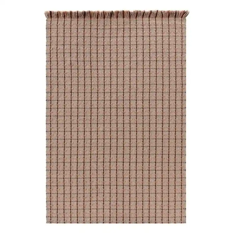 Billig Teppich Garden Layers Checks Terracotta Gan Rugs
